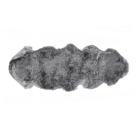 Palacedesigns 2 x 6 ft. New Zealand Lambs Wool Handmade Area Rug - Dark Gray PA3102864